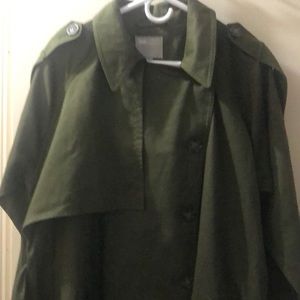 ASOS oversized lightweight trench coat olive green